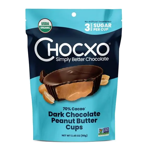 Dark Chocolate Peanut Butter Organic 70% Cacao Cups