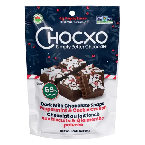 Dark Milk Chocolate Snaps Peppermint & Cookie Crunch 98 g
