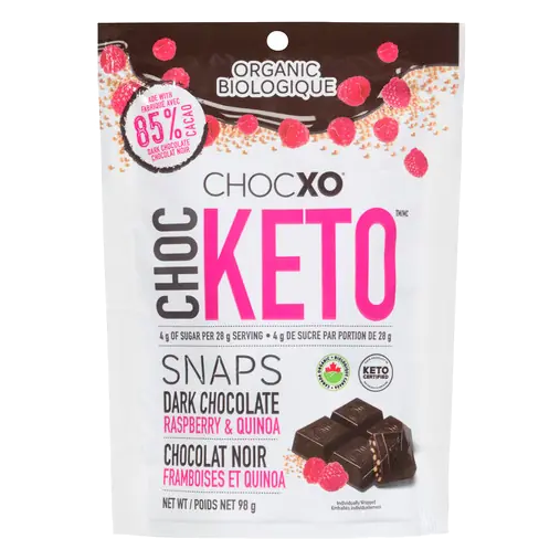 Organic Keto Snaps Dark Chocolate Raspberry & Quinoa 98 g