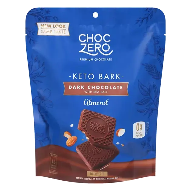 Keto Bark, Dark Chocolate with Sea Salt, Almond