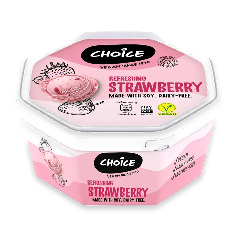 Glass Jordgubb Vegansk 750ml Laktosfri