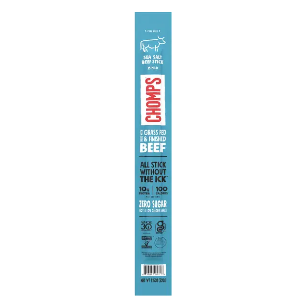 Zero Sugar Mild Sea Salt 9g Protein Grass-fed Beef Meat Stick