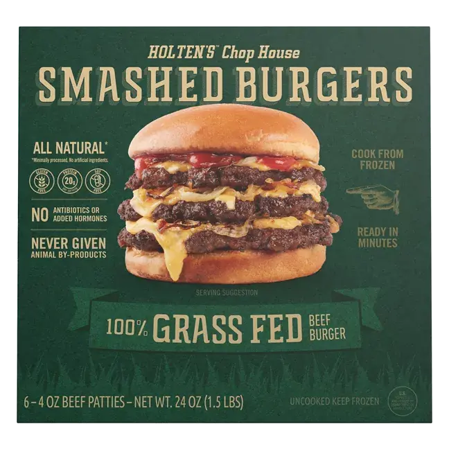 Holten's Chop House Grass Fed Smash Burger 78/22 4-1 Natl
