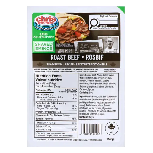 Shaved Roast Beef Sliced Meat 150 g