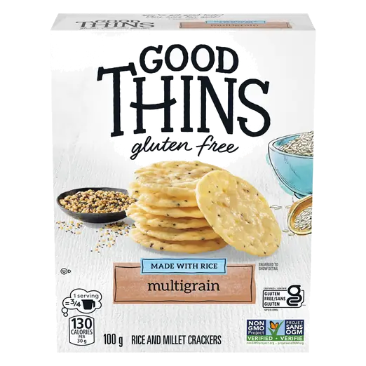 Gluten-Free Rice Crackers Good Thins Multigrain 100 g