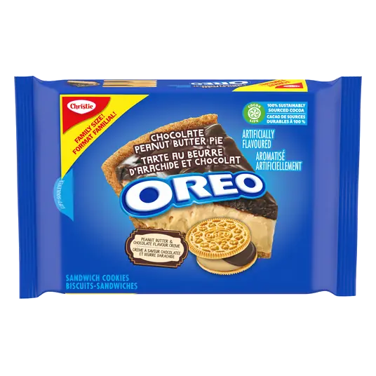 Oreo Sandwich Cookies Chocolate Peanut Butter Pie 482 g
