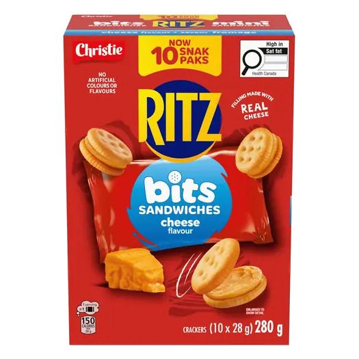 Ritz Crackers Bits Sandwiches Snack Pack Cheese Flavoured 10 x 28 g