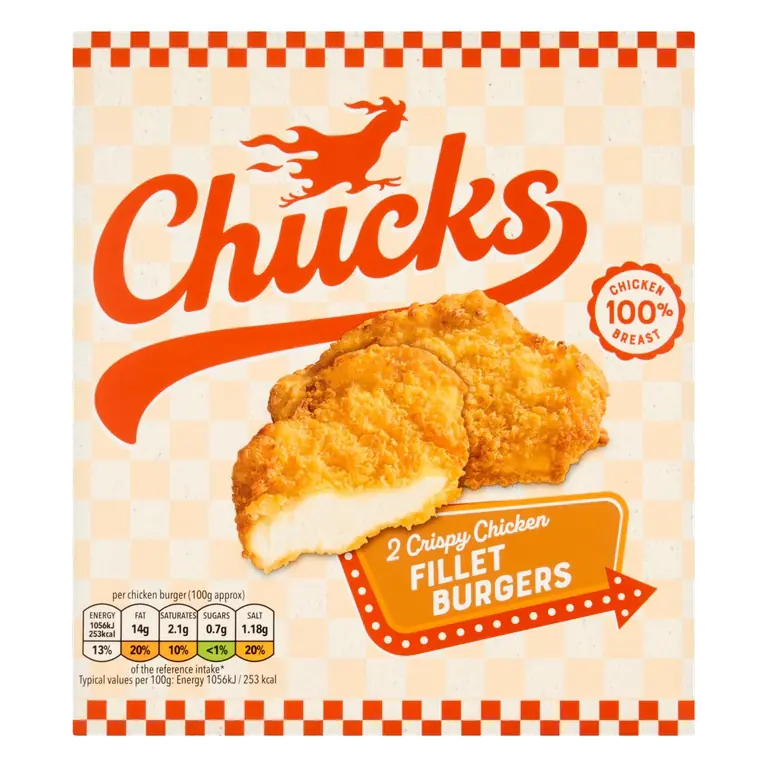 2 Crispy Chicken Fillet Burgers 230g