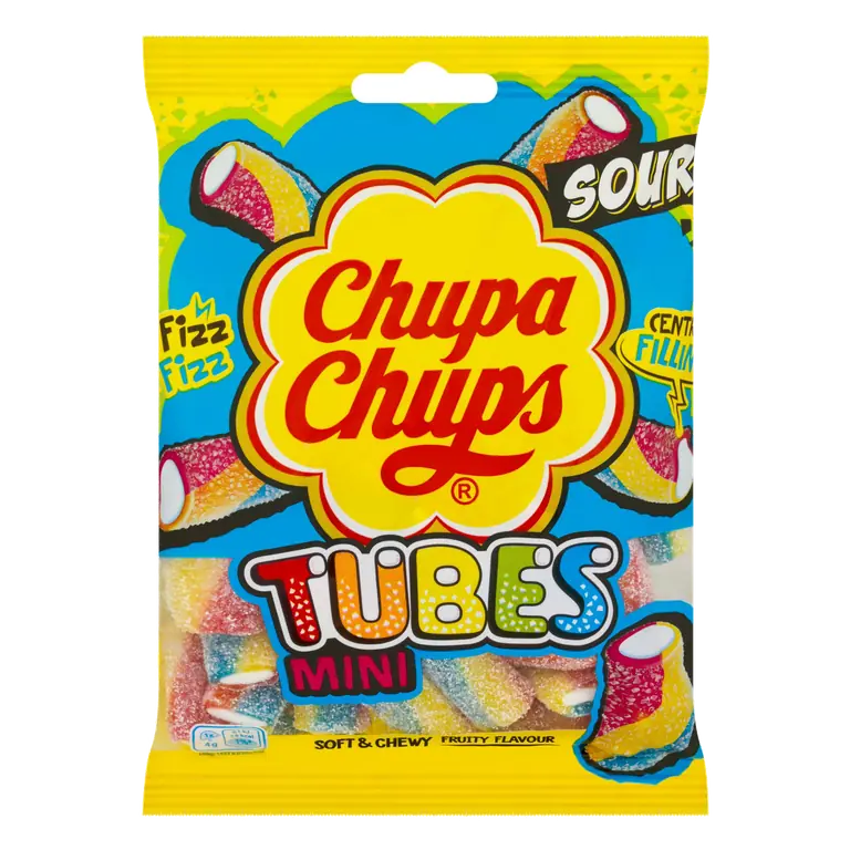 Chupa Chups Soft & Chewy Fruity Flavour Mini Tubes 130g