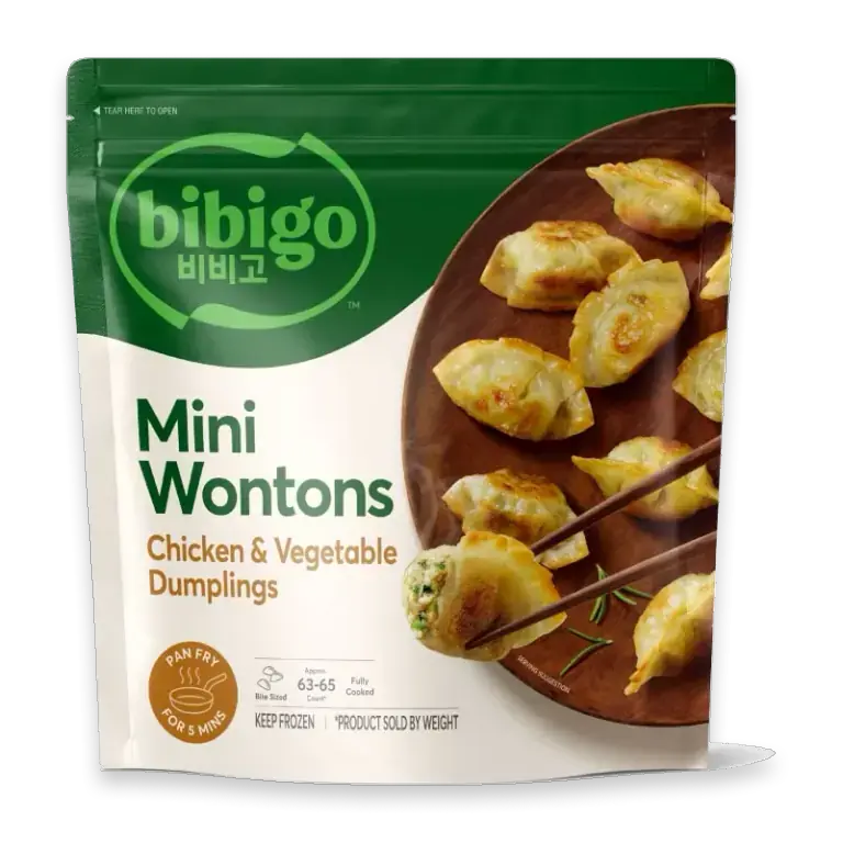 Bibigo Frozen Mini Wontons Chicken & Vegetable Dumplings