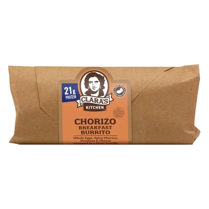 Clara's Kitchen Chorizo Breakfast Burrito, 8oz