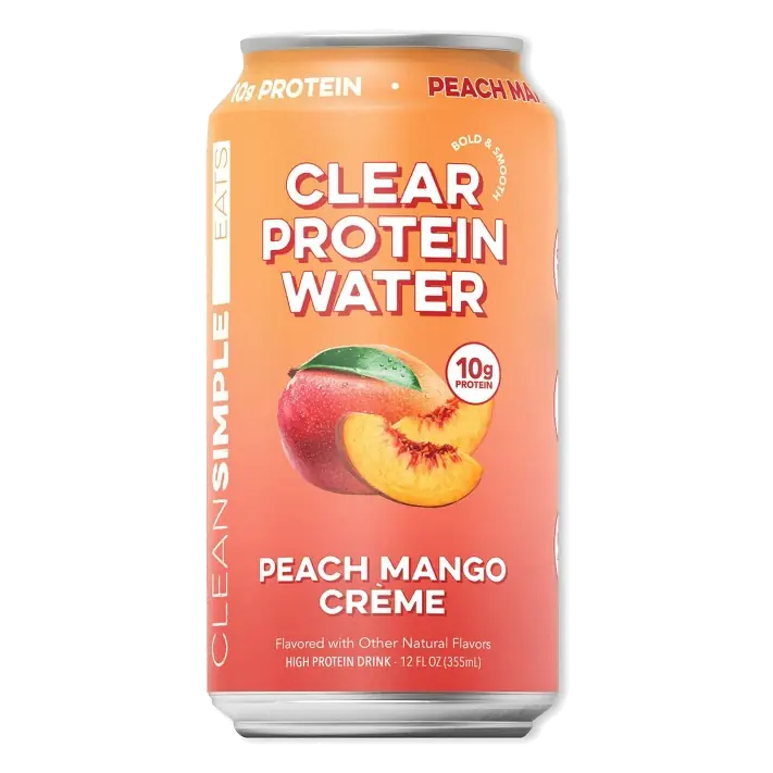 Clean Simple Eats Clear 10g Protein Water Peach Mango Creme, 12 fl oz Can