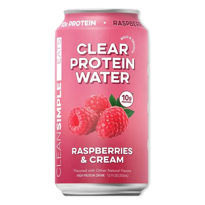 Clean Simple Eats Clear 10g Protein Water Raspberries & Cream, 12 fl oz Can