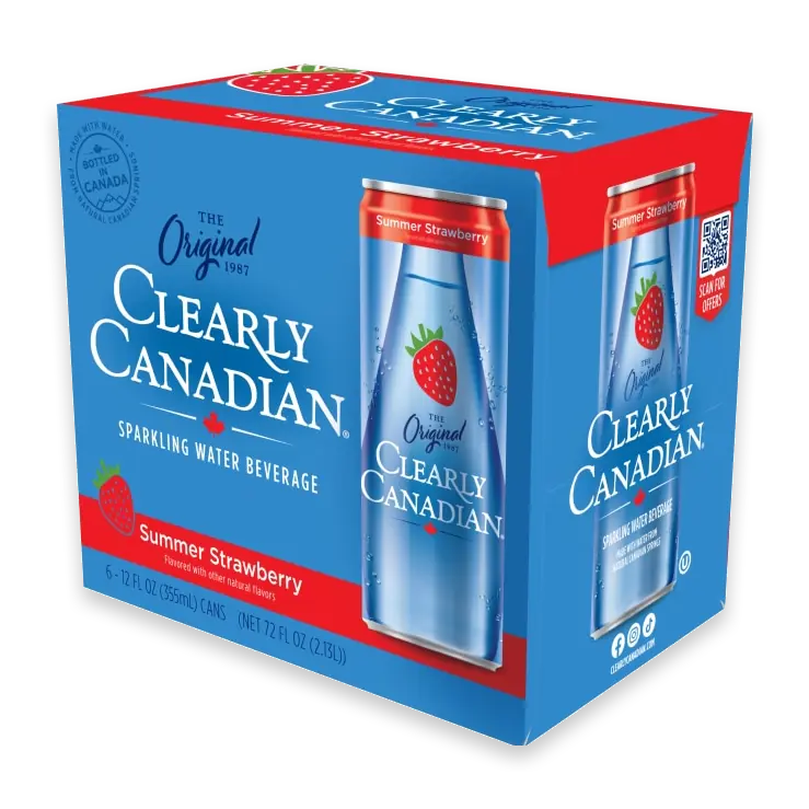 Summer Strawberry Sparkling Water Cans
