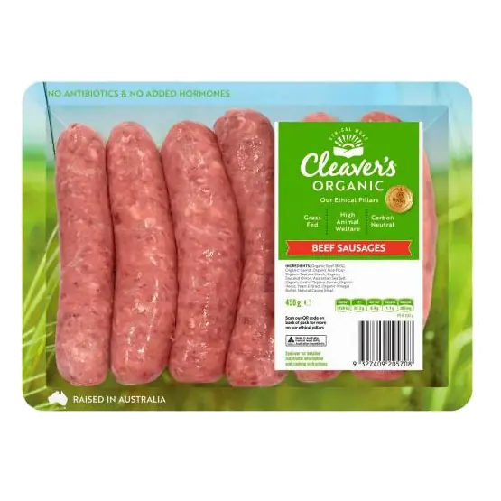 Grass-fed Beef Sausages Gluten Free