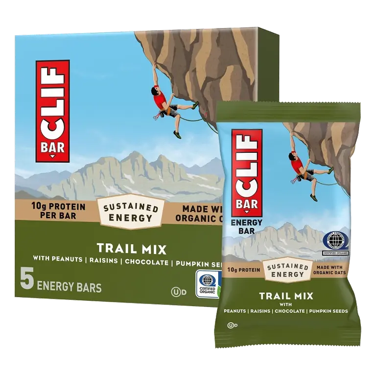 CLIF Bar Trail Mix Energy Protein Bars Made with Organic Oats - 10g Protein - 12oz/5ct