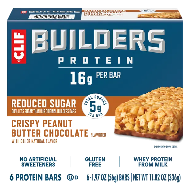 Builders Reduced Sugar Peanut Butter Chocolate Protein Bars - 6 ct