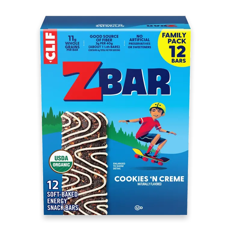 Zbar Bake Sale Collection Cookies 'N Creme Organic Soft-Baked Energy Snack Granola Bars
