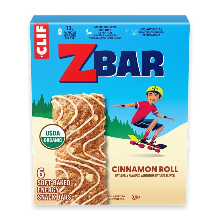 Zbar Cinnamon Roll Organic Soft-Baked Energy Snack Granola Bars