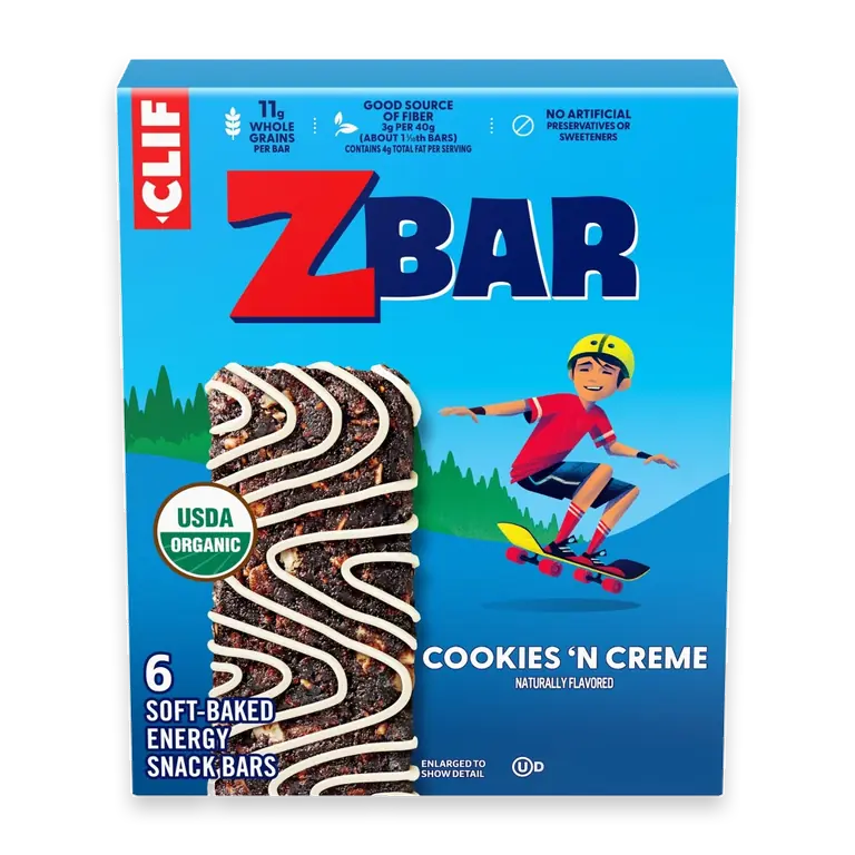Zbar Cookies 'N Creme Organic Soft-Baked Energy Snack Granola Bars