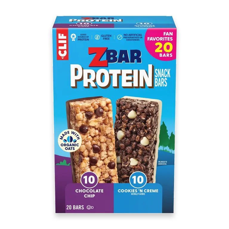 Zbar Protein Chocolate Chip and Cookies 'n Creme Snack Bars Value Pack