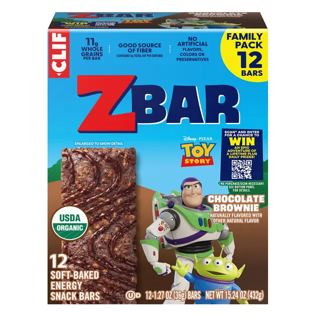 CLIF KID Zbar Organic Chocolate Brownie Energy Bars - 12 ct