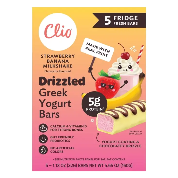 Clio Snacks Drizzled Greek Yogurt Bars