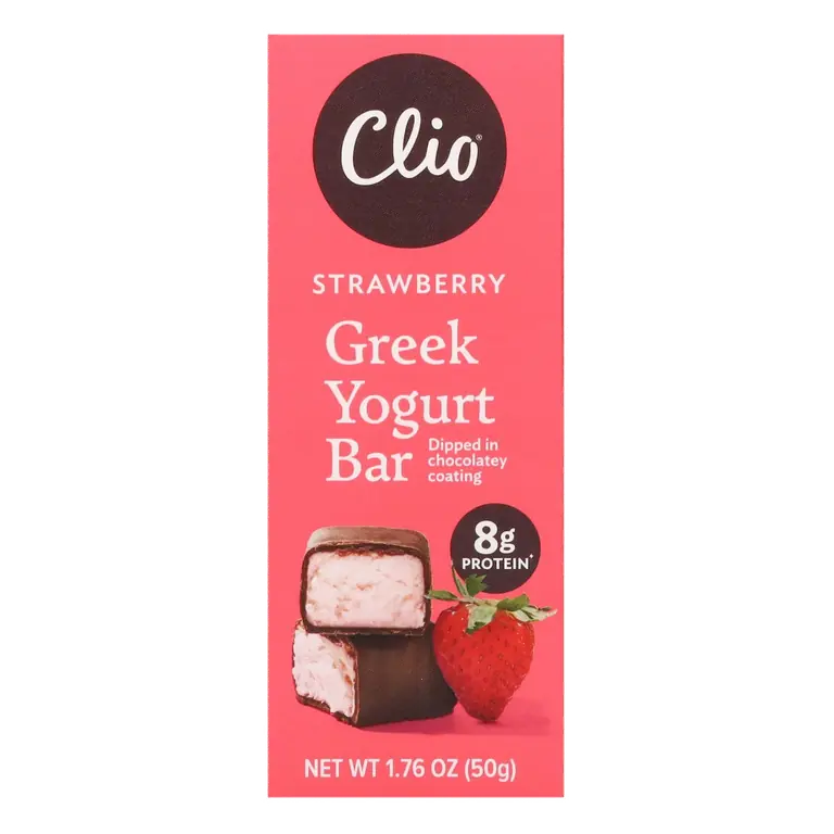 Strawberry Greek Yogurt Bar in Chocolatey Coating