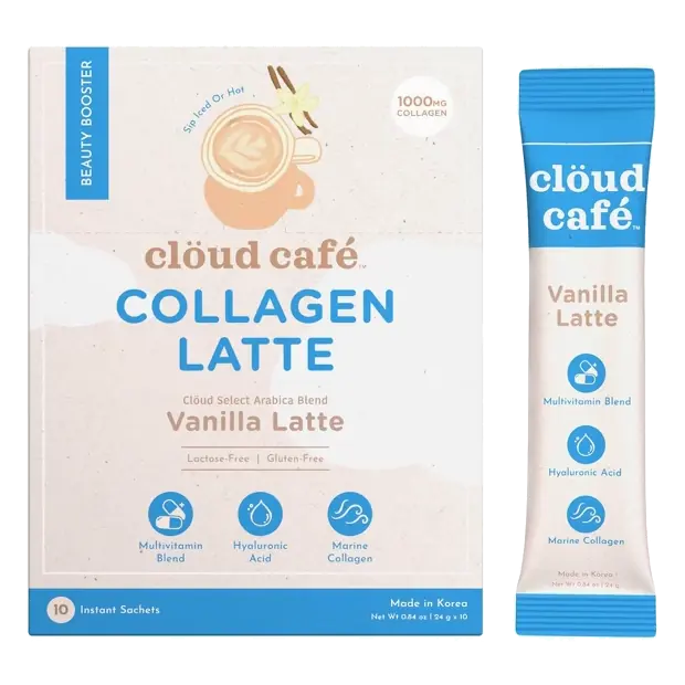Cloud Cafe Vanilla Latte with Marine Collagen Instant Coffee, 8oz