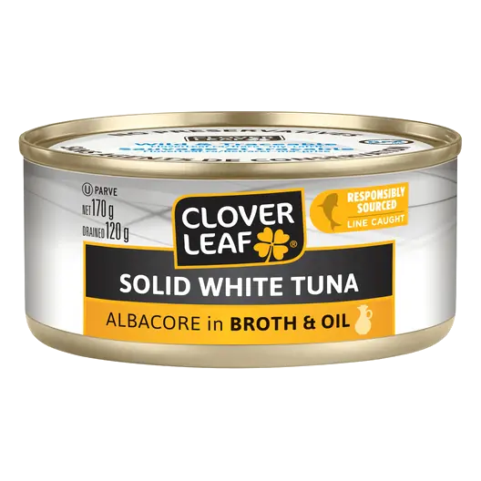 Canned Solid White Tuna Albacore In Broth & Oil 170 g