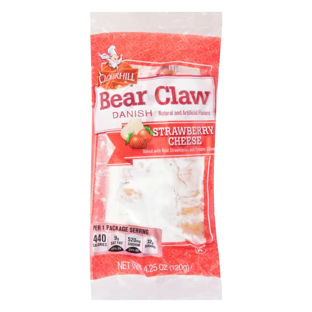 Strawberry Cheese Bear Claw Danish