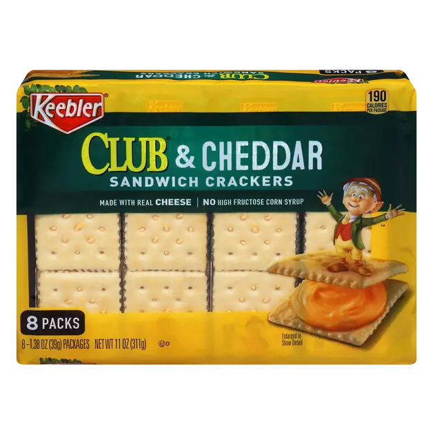 Keebler Club & Cheddar Sandwich Crackers - 8 ct