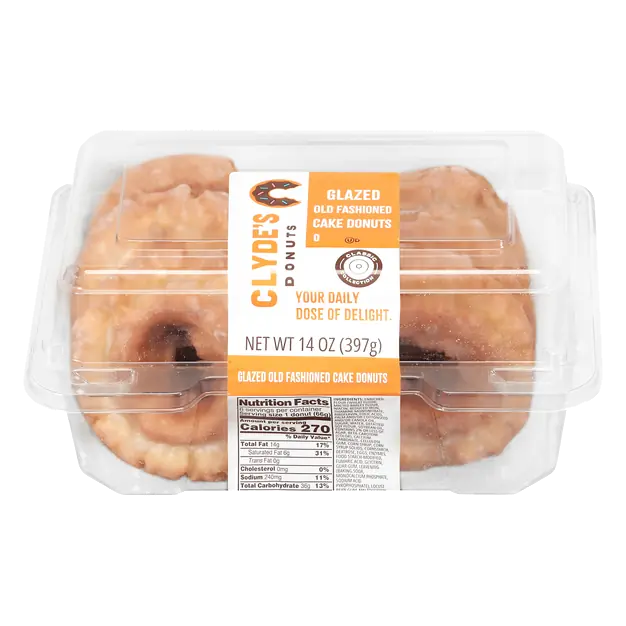 Glazed Old Fashioned Cake Donuts - 6 ct