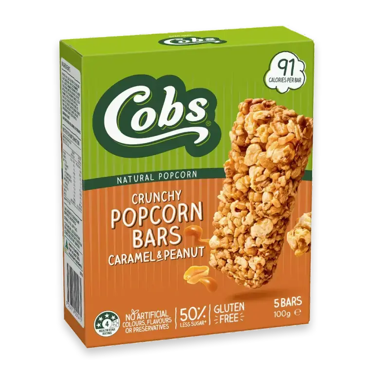 Crunchy Popcorn Bars Caramel & Peanut