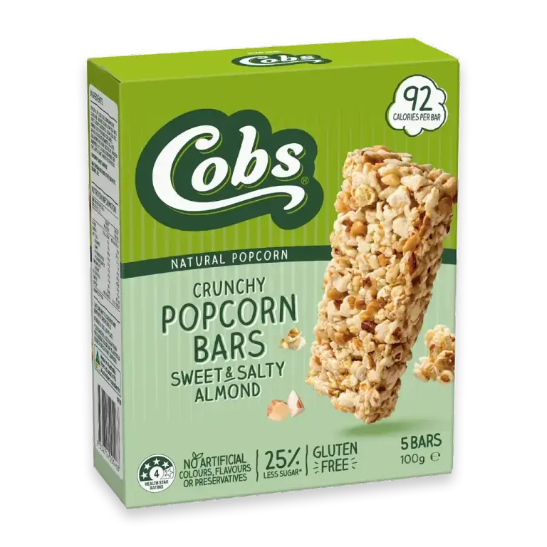 Crunchy Popcorn Bars Sweet & Salty Almond