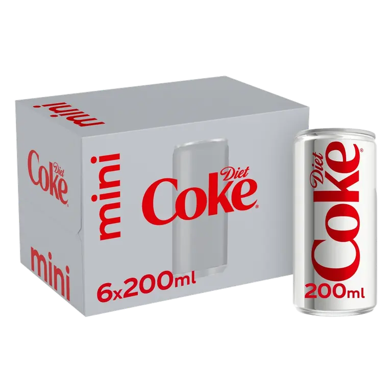 Diet Coke Cola 6 x 200ml Cans