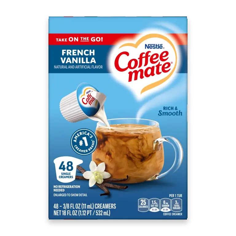 French Vanilla Flavored Coffee Creamer Singles Non-Dairy Creamer