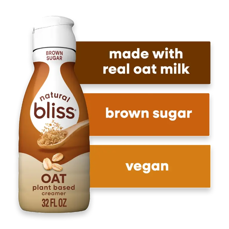 natural bliss Brown Sugar Flavored Oat Milk Creamer Non Dairy Coffee Creamer Plant Based