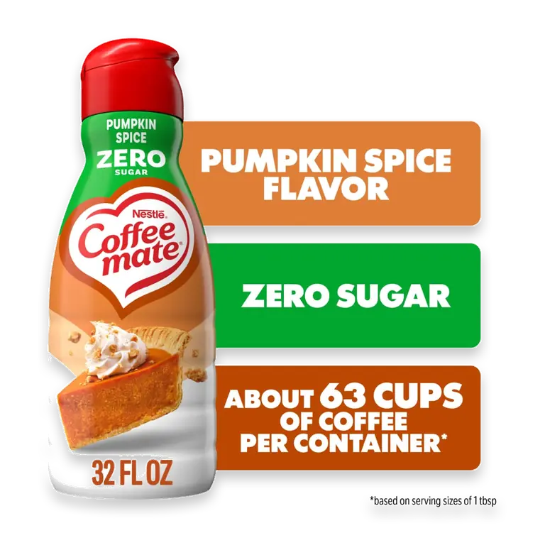 Zero Sugar Pumpkin Spice Flavored Coffee Creamer