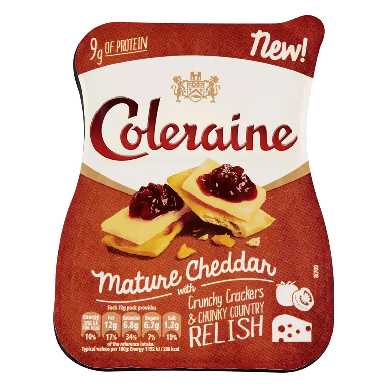Coleraine Mature Cheddar with Crunchy Crackers & Chunky Country Relish 72g