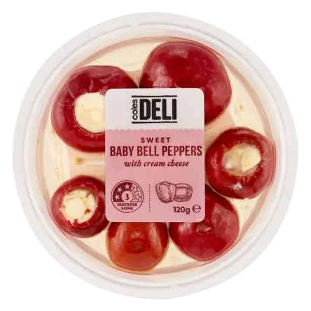 Baby Bell Peppers Cream Cheese