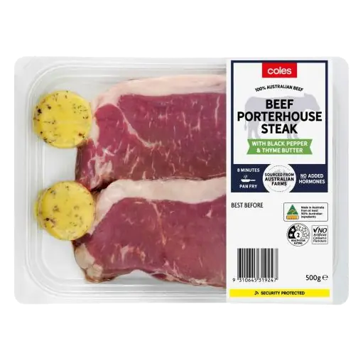 Beef Porterhouse Steak With Thyme And Pepper Butter