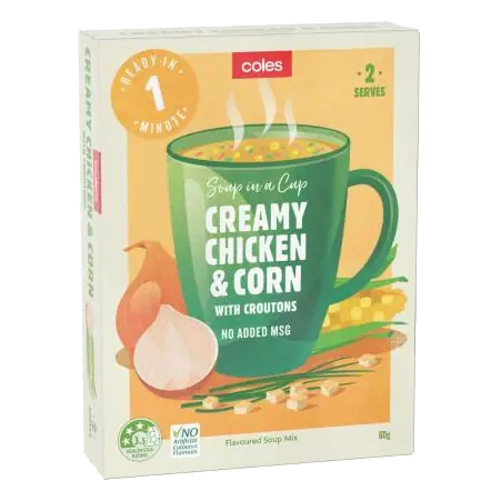 Chicken Corn With Croutons Soup Serves 2