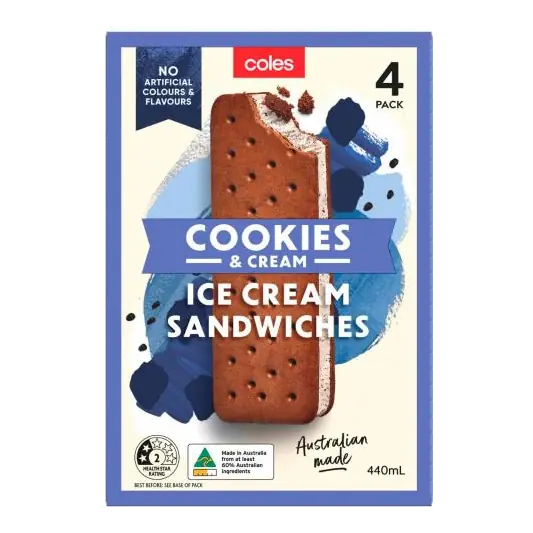 Cookies & Cream Ice Cream Sandwich 4 Pack