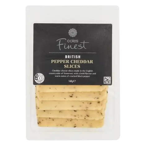 British Peppercorn Cheddar Slices
