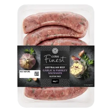 Sausages Beef Garlic Parsley