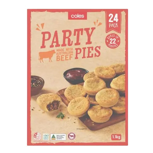 Frozen Beef Party Pies 24 Pack