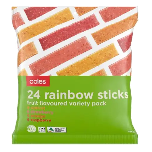 Fruit Flavoured Rainbow Sticks 24 Pack