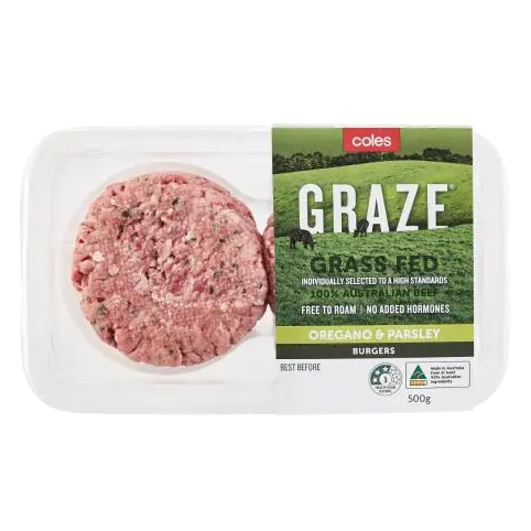 Graze Grass Fed Oregano And Parsley Gluten Free Burgers