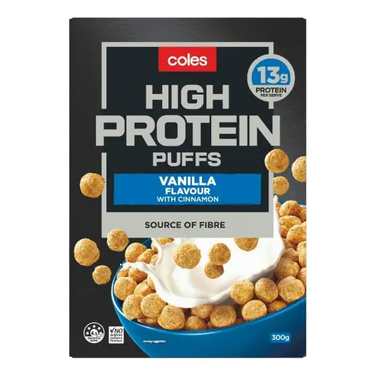 High Protein Cereal Puffs Vanilla Flavour With Cinnamon
